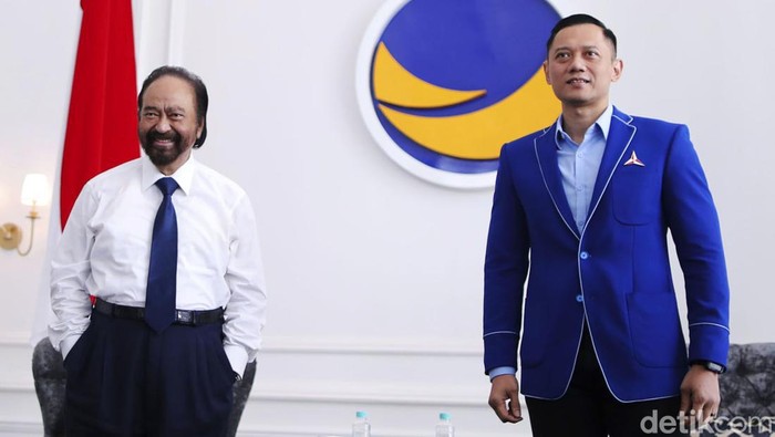 Ketum Partai Demokrat Agus Harimurti Yudhoyono (AHY) kembali menemui Ketum NasDem Surya Paloh. Pertemuan berlangsung di NasDem Tower, Jakarta, Kamis (23/6).