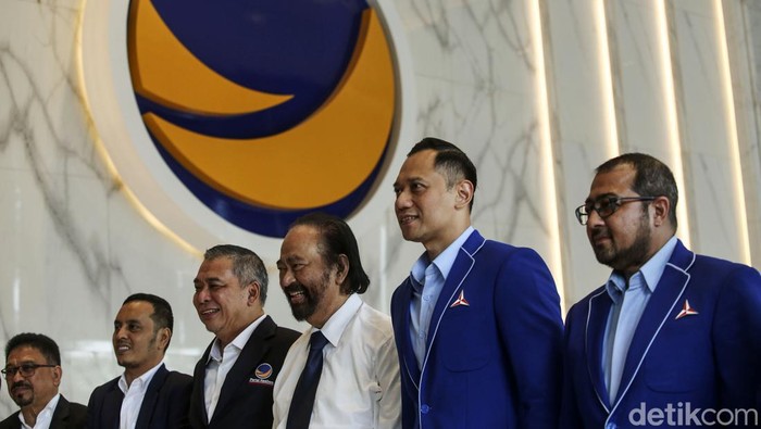 Ketum Partai Demokrat Agus Harimurti Yudhoyono (AHY) kembali menemui Ketum NasDem Surya Paloh. Pertemuan berlangsung di NasDem Tower, Jakarta, Kamis (23/6).