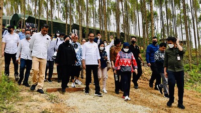 Momen Jokowi Tinjau Pembangunan IKN Bareng Puan Maharani