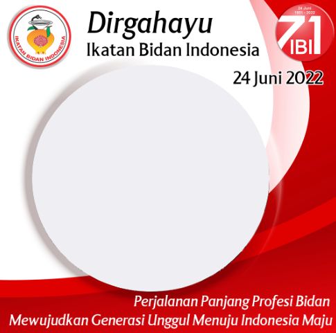 Twibbon HUT IBI 2022 dapat digunakan saat peringatan ulang tahun Ikatan Bidan Indonesia (IBI). HUT IBI ke-71 diperingati tanggal 24 Juni 2022.