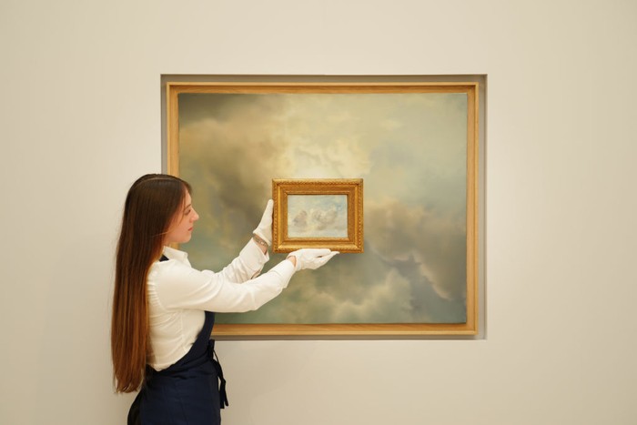 LONDON, ENGLAND - JUNE 22: John Constable, Cloud Study (est. £100,000-150,000) at Sotheby's on June 22, 2022 in London, England. (Photo by Michael Bowles/Getty Images for Sotheby's)