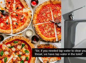 Makan Pizza di Restoran Mahal Minta Air Putih Malah Diberi Air Keran