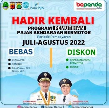 Program pemutihan pajak kendaraan bermotor di Jawa Barat.