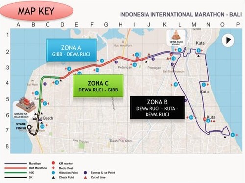 Ruas jalan yang mengalami sistem buka-tutup untuk gelaran Indonesia International Marathon 2022. 2