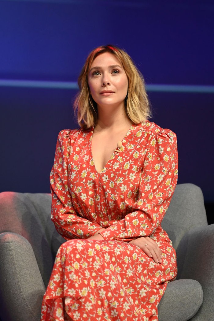 CANNES, FRANCE - JUNE 21: Elizabeth Olsen poses onstage at the Lumiere theatre, Cannes Lions 2022: Day Two on June 21, 2022 in Cannes, France. (Photo by Eamonn M. McCormack/Getty Images for Cannes Lions)