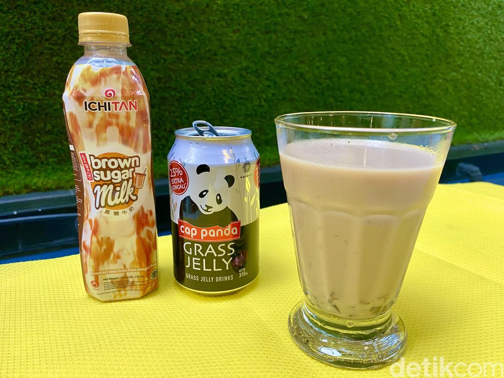 Minuman viral di TikTok pakai brown sugar milk Ichitan dan cincau Cap Panda