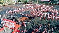 Pemecahan rekor MURI dipusatkan di Lapangan Letkol Pol Chr Tahapary, Kota Ambon, Sabtu (25/6/2022).