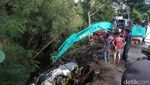 Rusak Parah! Ini Penampakan Bus yang Terjun ke Jurang di Tasikmalaya