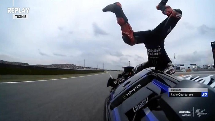 Fabio Quartararo crash di MotoGP Belanda Fabio Quartararo crash di MotoGP Belanda