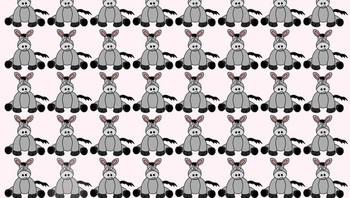 Dapatkah kamu menemukan keledai dengan warna yang berbeda? Foto: Brightside