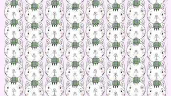 Ada wajah burung hantu yang nyempil di antara puluhan wajah kucing, di mana dia? Foto: Brightside