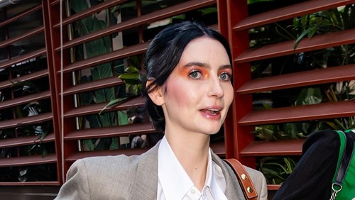 NEW YORK, NEW YORK - SEPTEMBER 11: Model Meadow Rain Walker is seen leaving the Anna Sui Spring Summer 2022 during New York Fashion Week at Indochine on September 11, 2021 in New York City. (Photo by Gilbert Carrasquillo/GC Images)