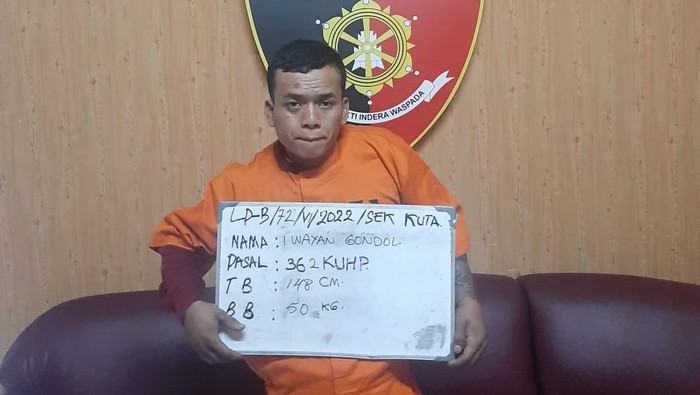 Residivis asal Banjar Batu Gede Mendem Kelod, Desa Adat Muntigunung, Kecamatan Kubu, Kabupaten Karangasem, Bali, bernama I Wayan Gondok (26), ditangkap polisi lantaran menjambret HP milik WN India di Kuta, Badung.