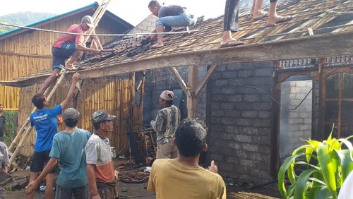 Rumah milik Nyoman Mangku Yasa di Banjar Dinas Bangle, Desa Bunutan, Kecamatan Abang, Kabupaten Karangasem, hangus terbakar pada Minggu (26/6/2022).