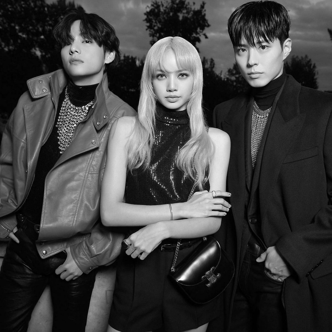 Lisa BLACKPINK, V BTS, Park Bo Gum di fashion show Celine, Paris, Prancis.