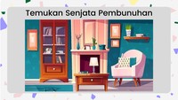 Sang pembunuh berusaha menyembunyikan senjatanya. Cari di lokasi tersembunyi.
