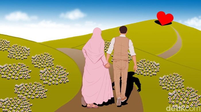Ilustrasi perjalanan berliku pernikahan beda agama.