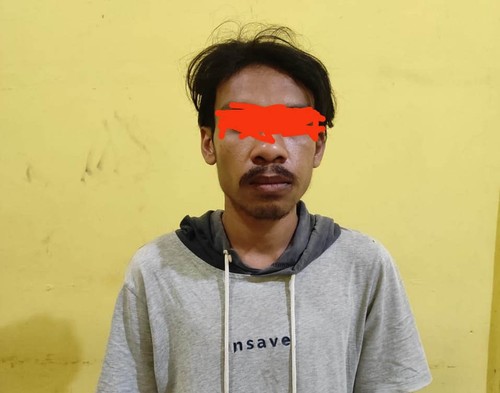Pelaku HR, kakak tiri yang tega membunuh adiknya sendiri di Desa Teke, Kecamatan Palibelo, Kabupaten Bima
