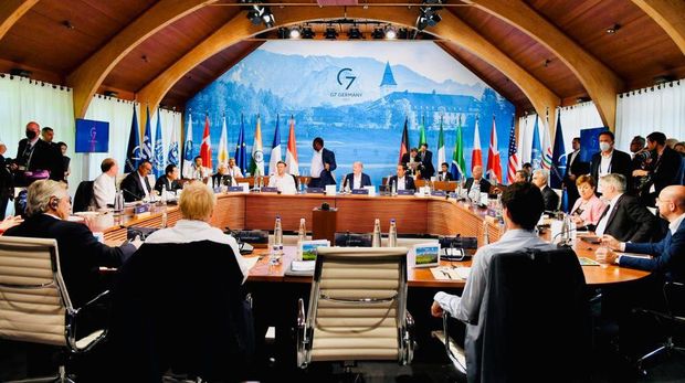 Presiden Joko Widodo menyerukan negara G7 dan G20 untuk bersama-sama mengatasi krisis pangan yang saat ini mengancam rakyat di negara-negara berkembang jatuh ke jurang kelaparan dan kemiskinan ekstrim. (Dok: Biro Pers Sekretariat Presiden)