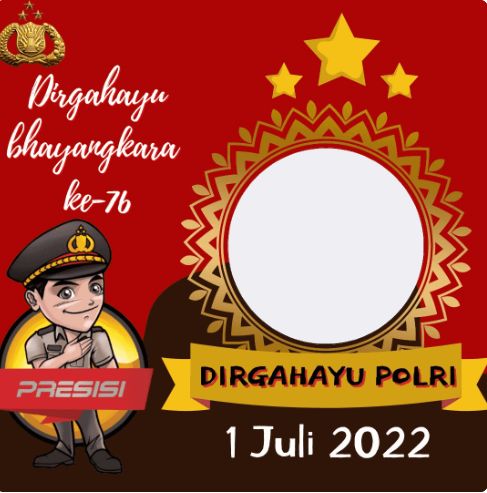 Twibbon Bhayangkara HUT RI ke 76 dapat digunakan untuk memeriahkan peringatan Hari Ulang Tahun (HUT) Polri 2022. Peringatan ini jatuh pada tanggal 1 Juli 2022.