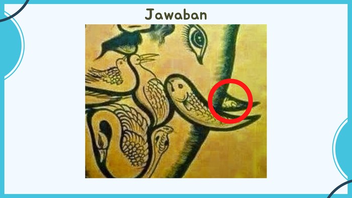 Kelincinya bersembunyi di gading gajah.