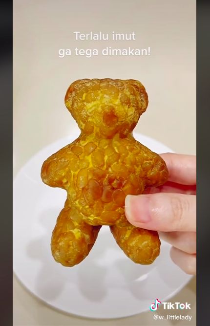 Bikin tempe bentuk teddy bear