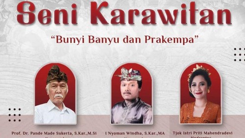 Pesta Kesenian Bali (PKB) ke-44 tahun 2022 menghadirkan acara widyatula atau sarasehan dengan topik Seni Karawitan Bunyi Banyu dan Prakempa Kamis (30/6/2022).