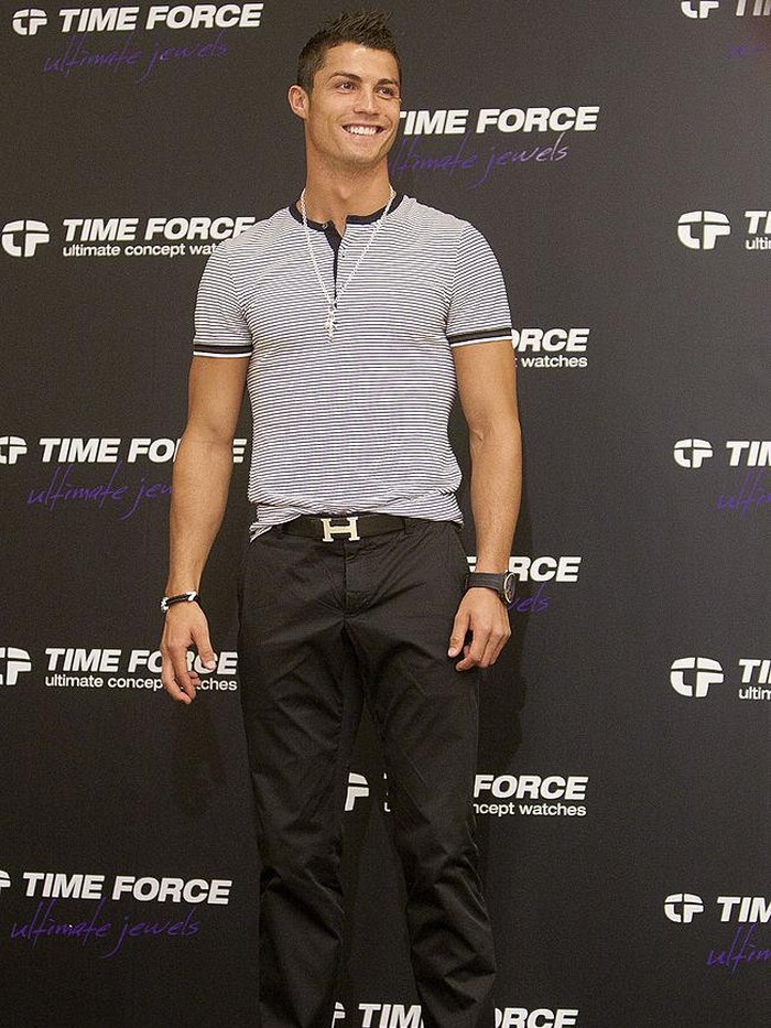 Soccer player Cristiano Ronaldo attends Time Force 2010 collection press conference at Puerta de America hotel on September 8, 2010 in Madrid, Spain.