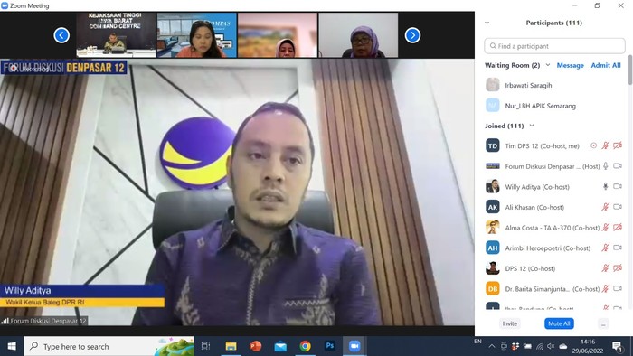 Wakil Ketua Baleg DPR RI Willy Aditya