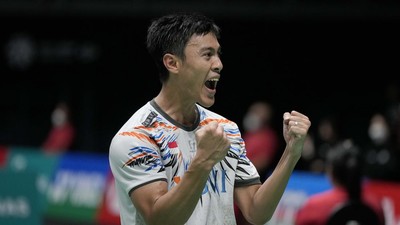 Ekspresi Vito Usai Tumbangkan Tunggal Putra Andalan Malaysia