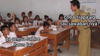 Versi lain dari meme jokes receh bertema sekolah. Foto: (Twitter)