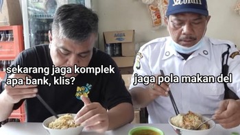 Satpamnya benar juga nih, jaga pola makan ya detikers! Foto: (Twitter)