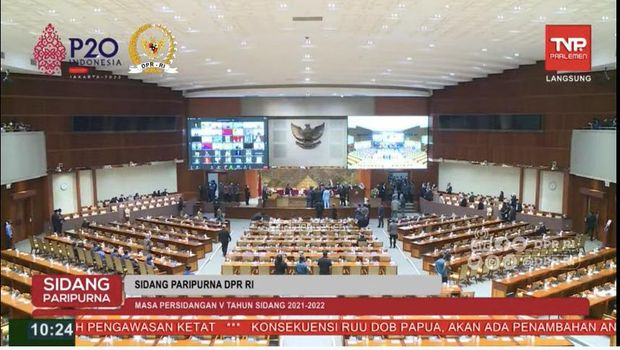 Penyampaian laporan Banggar di DPR RI (Tangkapan layar TV Parlemen)