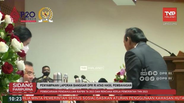 Penyampaian laporan Banggar di DPR RI (Tangkapan layar TV Parlemen)