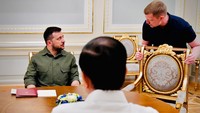 Dalam akun Instagram resmi miliknya Zelensky mengatakan Ukraina menghargai dukungan rakyat Indonesia dan Jokowi selama perang yang dihadapi Ukraina.  Foto: (Laily Rachev - Biro Pers Sekretariat Presiden)