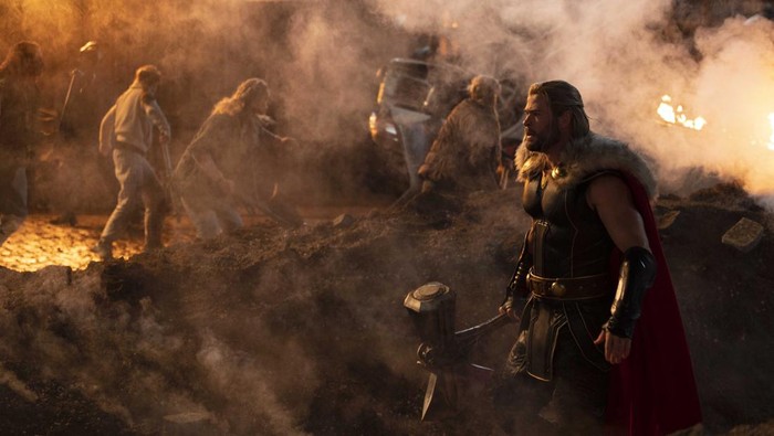 Chris Hemsworth as Thor in Marvel Studios THOR: LOVE AND THUNDER. Photo by Jasin Boland. ©Marvel Studios 2022. All Rights Reserved.