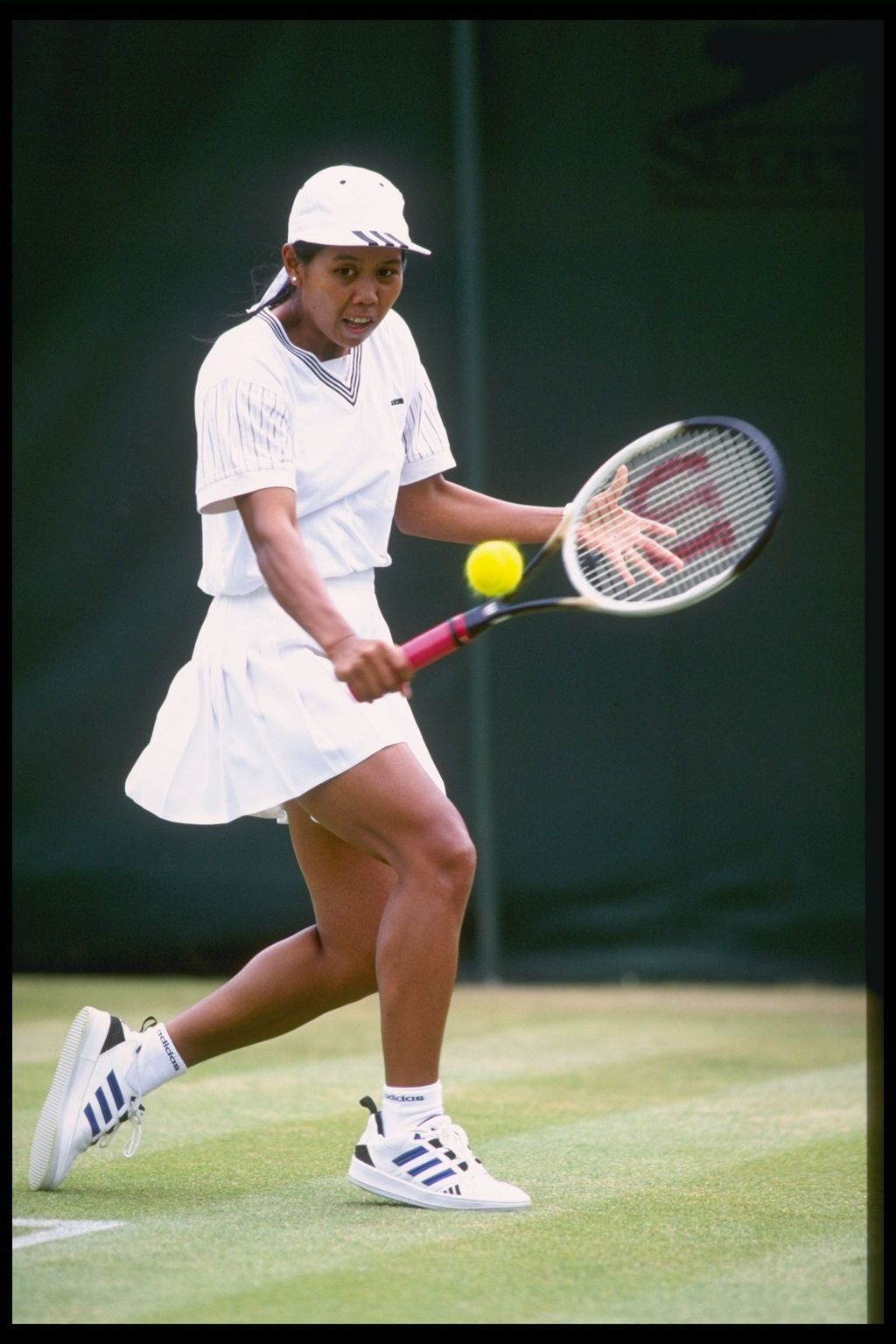 28 Jun 1996:  Yayuk Basuki of Indonesia in action during the Wimbledon tennis championships at the all England Club in London, England.                                                                                            Mandatory Credit: AllsportUK