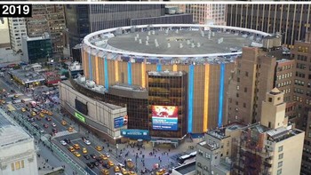 New York City, 8th Ave/32nd St (Penn Station & Msg), 1910 (Berwarna) dan tahun 2019. Dok. Boredpanda