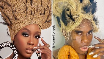 Donat untuk menggantikan anting Beverly Naya. Foto: Funny Toheeb via Bored Panda