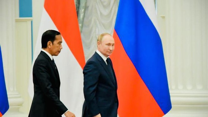 Jokowi bertemu Presiden Rusia Vladimir Putin (Foto: Laily Rachev - Biro Pers Sekretariat Presiden) Jokowi bertemu Presiden Rusia Vladimir Putin (Foto: Laily Rachev - Biro Pers Sekretariat Presiden)