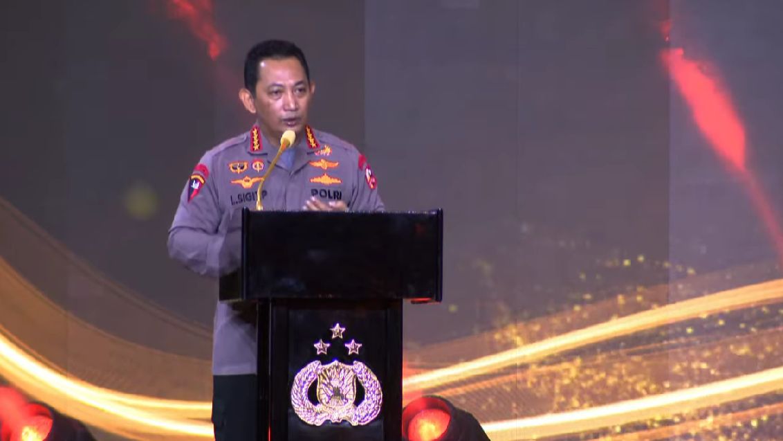 Kapolri Jenderal Listyo Sigit Prabowo di acara Hoegeng Awards 2022 (Tangkapan layar YouTube)