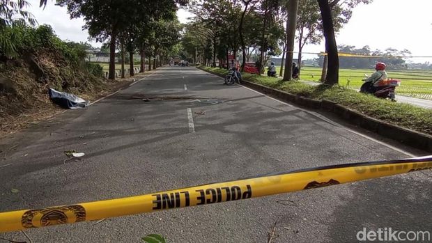 Lokasi kecelakaan driver ojol.