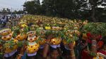 Meriahkan Ritual Rath Yatra, Gajah di India Dilukis Warna-warni