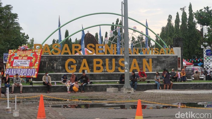 Ilustrasi Pasar Seni Gabusan di Kapanewon Sewon, Kabupaten Bantul.