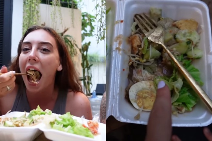 Reaksi bule cicip gado-gado