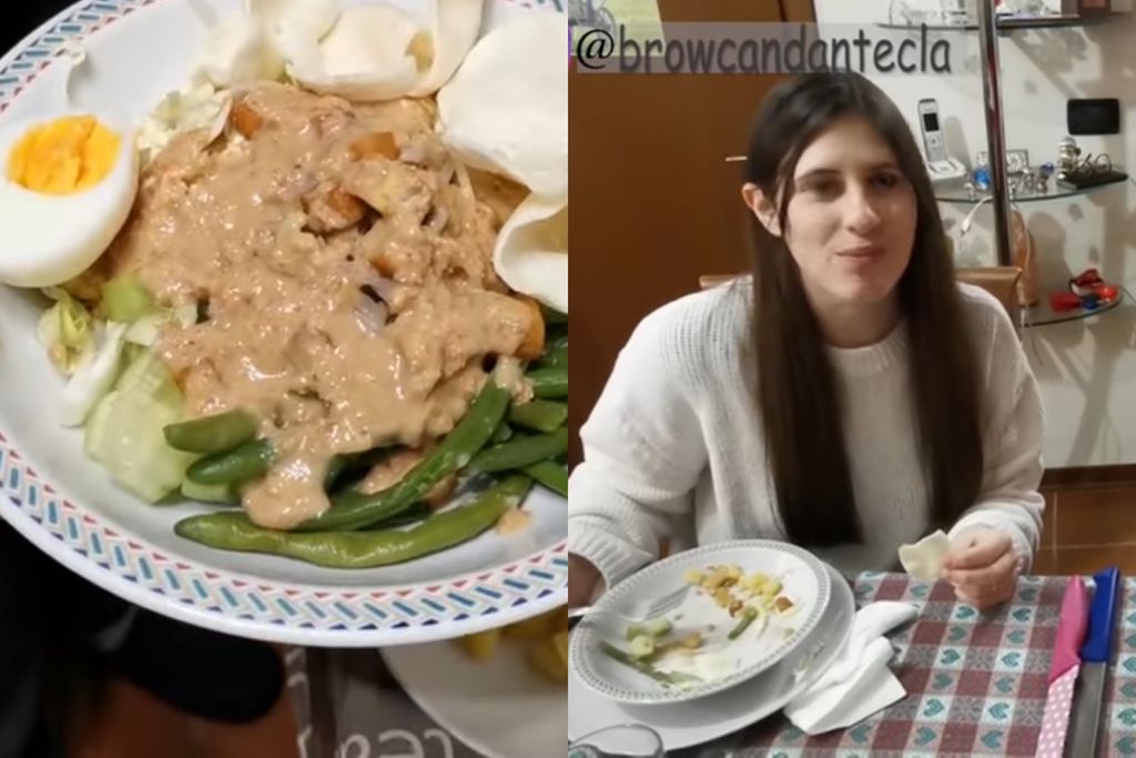 Reaksi bule cicip gado-gado