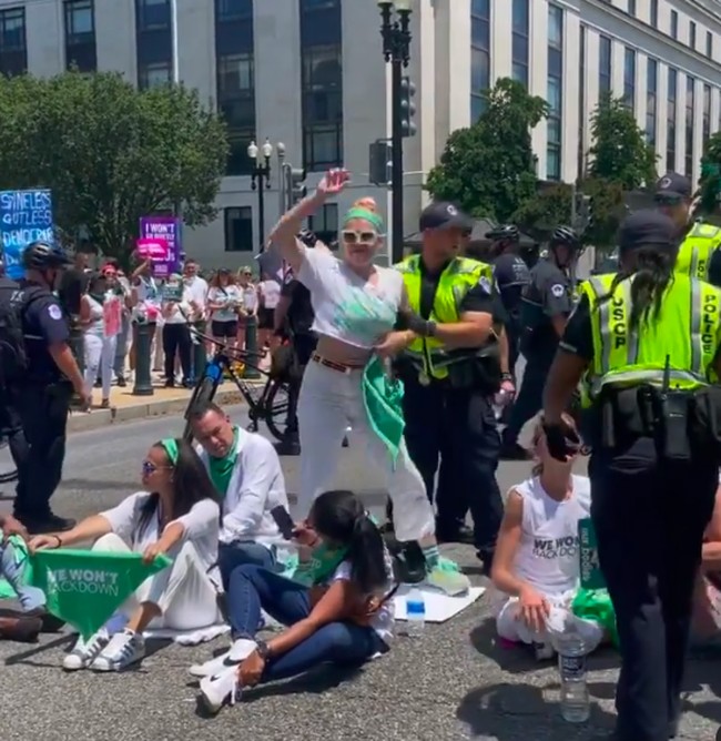 Saat ditanyai seorang reporter alasannya ditangkap, ia menjawab untuk kesetaraan. Disahkan pada 1974, Roe v. Wade merupakan putusan yang memberikan hak konstitusional untuk aborsi bagi warga AS. (Foto: Instagram/@busyphilipps)