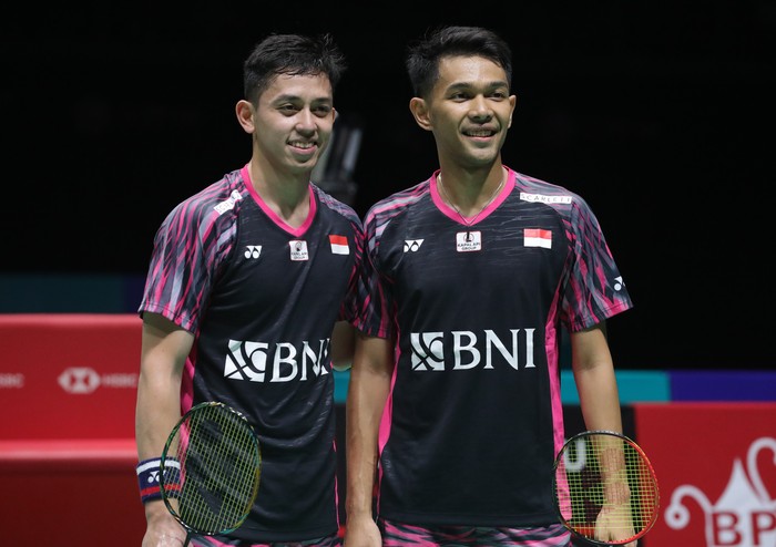 Fajar Alfian/Muhammad Rian Ardianto saat meraih kemenangan di semifinal Malaysia Open 2022
