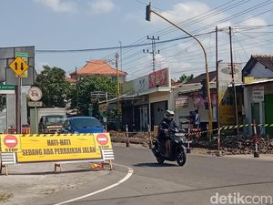 Ada Perbaikan, Jalan Mayor Sunaryo Klaten Hanya Bisa Dilalui Searah