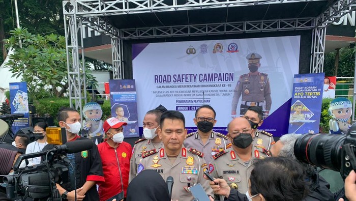 Acara HUT ke-76 Bhayangkara di Bundaran HI, Jakarta Pusat, Minggu (3/7/2022).